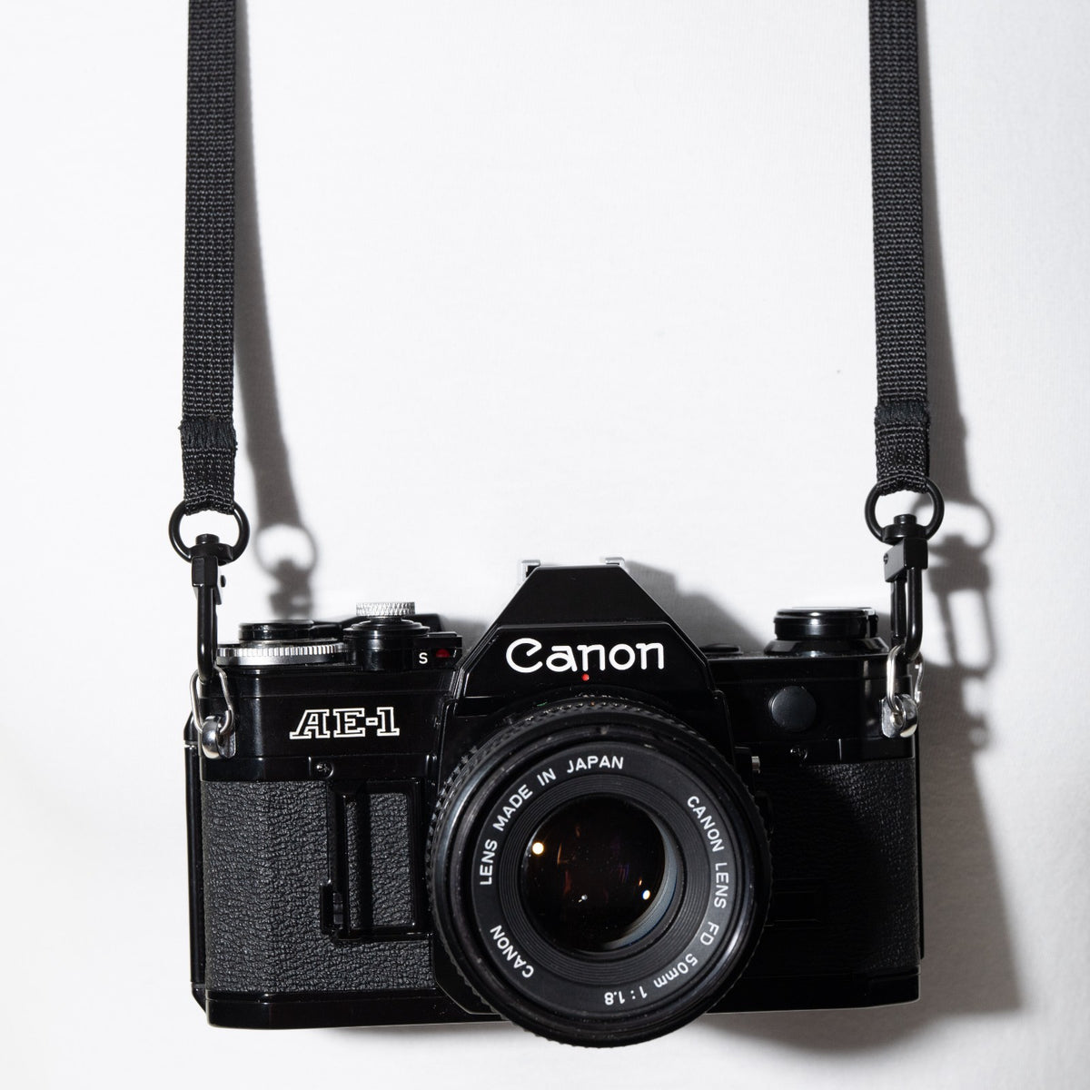 Slim Black Nylon Camera Neck Strap 32", Swivel Clasp Quick Release