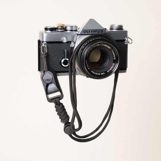 Black Braided Paracord Camera Wrist Strap 20" + Peak Design Anchor