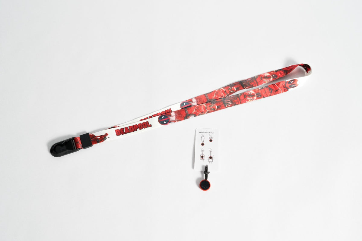 Superhero Print Camera Lanyard, Spider-Man or Deadpool, 1" x 38" + Peak Design Anchor