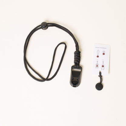 Black Braided Paracord Camera Wrist Strap 20" + Peak Design Anchor