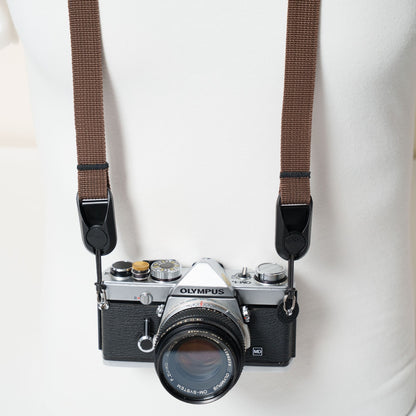 Brown Nylon Camera Strap, Neck, Lanyard or Wrist + Peak Design Anchors
