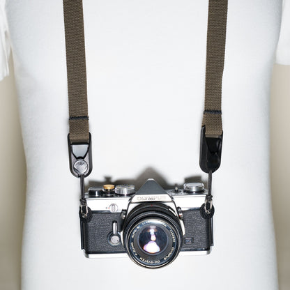 Olive Green Nylon Camera Strap 40" x 3/4" + Peak Design Anchors