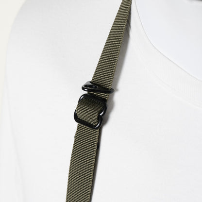 Army Green Dual Adjustable Camera Strap 30-52", Accessory Ring + Peak Design Anchors