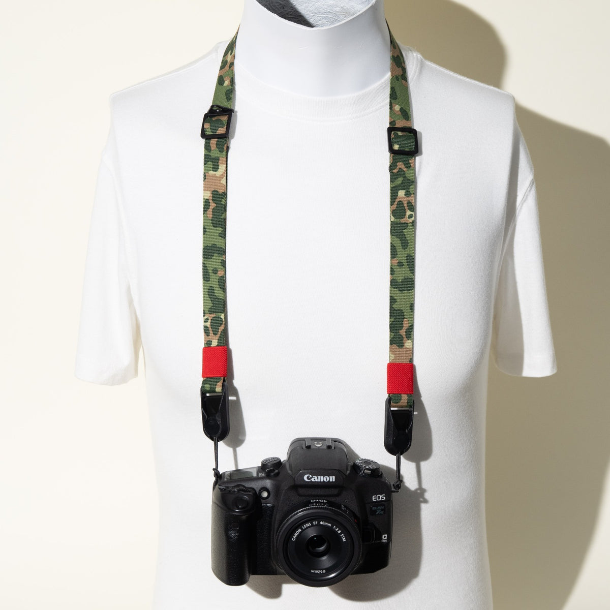 Green Camo Dual Adjustable Camera Strap 35-50", Accessory Mount + Peak Design Anchors