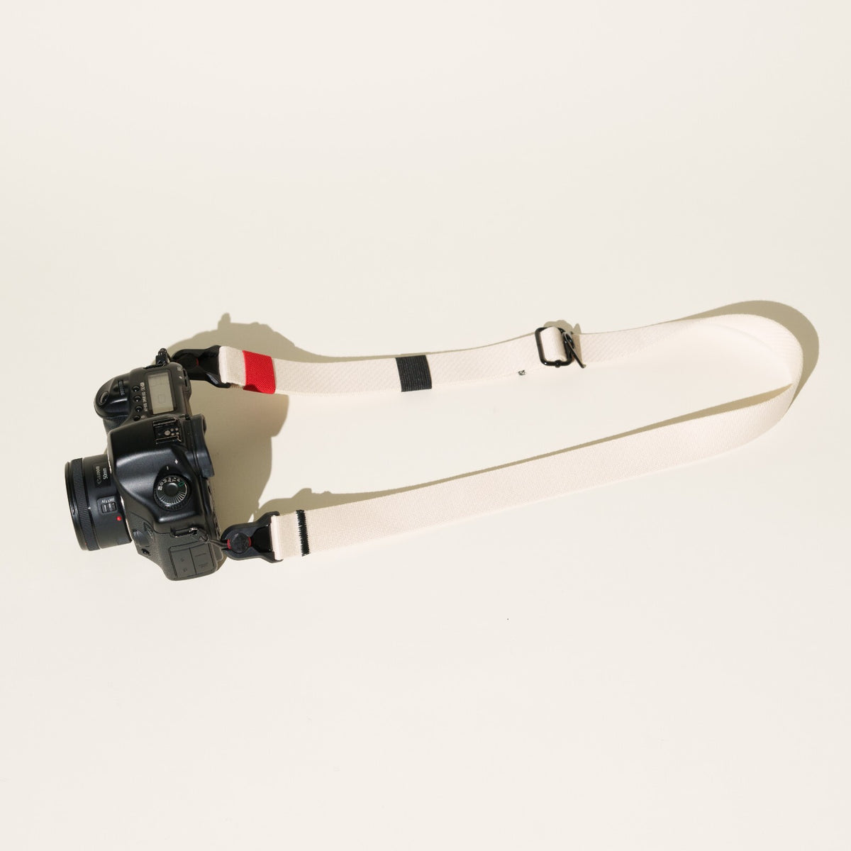 Off-White Heavy Duty Cotton Camera Strap 1.25", Adjustable 26-50" + Peak Design Anchors
