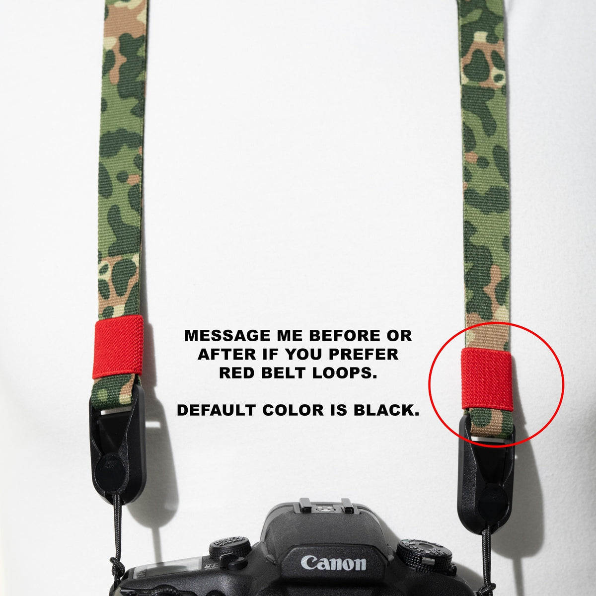 Green Camo Dual Adjustable Camera Strap 35-50", Accessory Mount + Peak Design Anchors