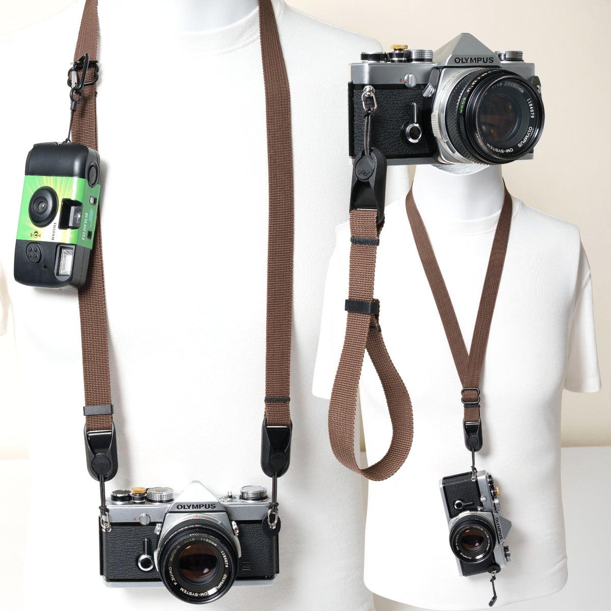 Brown Nylon Camera Strap, Neck, Lanyard or Wrist + Peak Design Anchors