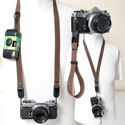 Brown Nylon Camera Strap, Neck, Lanyard or Wrist + Peak Design Anchors