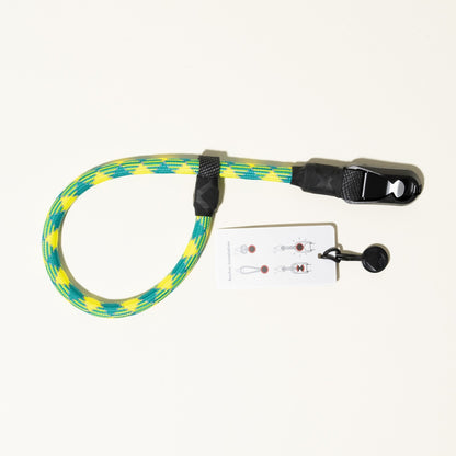 Green & Yellow Rope Camera Wrist Strap, 9.5mm + Black Peak Design Anchor