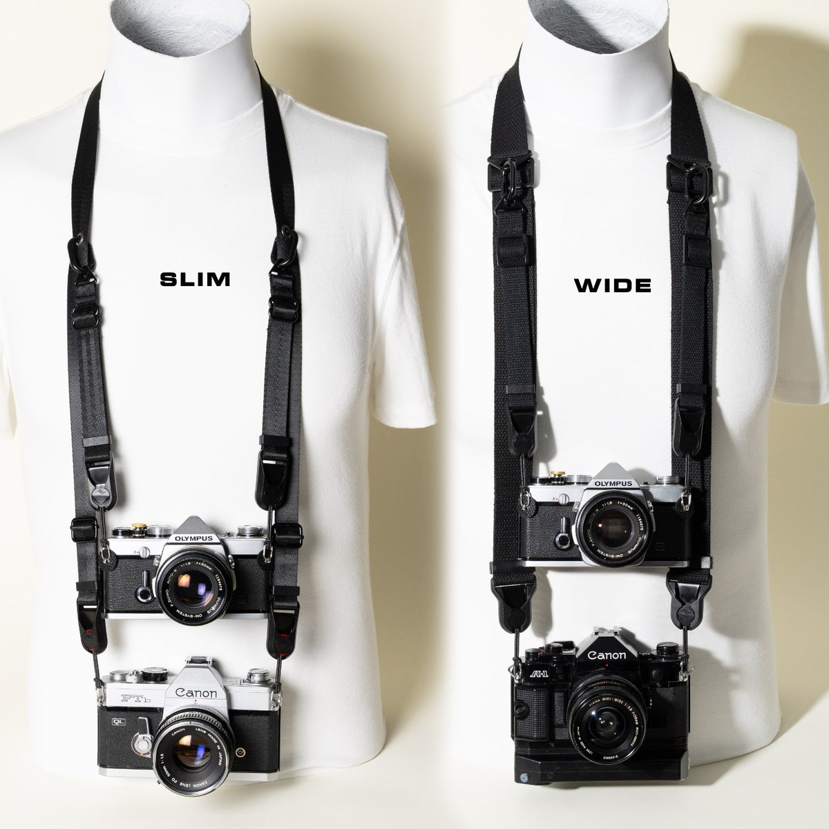 Dual-Tier Camera Strap 38-50" with Side Straps + 4 Peak Design Anchors
