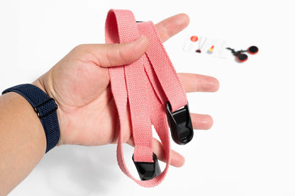 Small Pink Striped Camera Neck Strap, Adjustable 20-35" + Peak Design Anchors