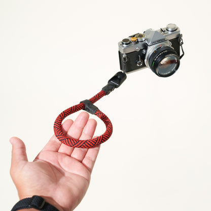 Red & Black Climbing Rope Camera Strap, Neck 40" or Wrist 14" + Peak Design Anchors