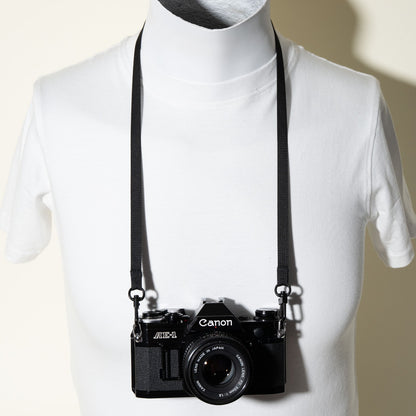 Slim Black Nylon Camera Neck Strap 32", Swivel Clasp Quick Release