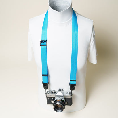 Blue, Red or Silver Nylon Camera Strap, 1.25" Wide 32-50" or Wrist + Peak Design Anchors