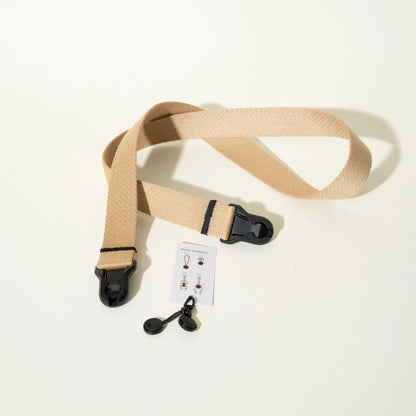 Tan Khaki Heavy Duty Cotton Camera Strap 40" x 1.25" + Peak Design Anchors
