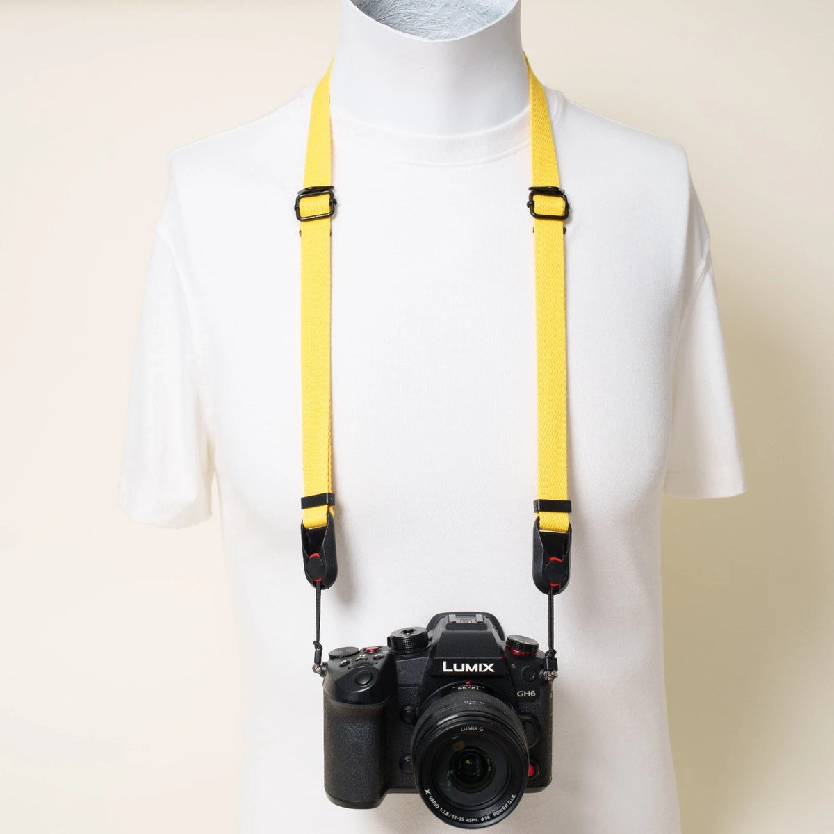 Cotton Camera Strap, Black, Red or Yellow, Neck 28-52" or Wrist + Peak Design Anchors