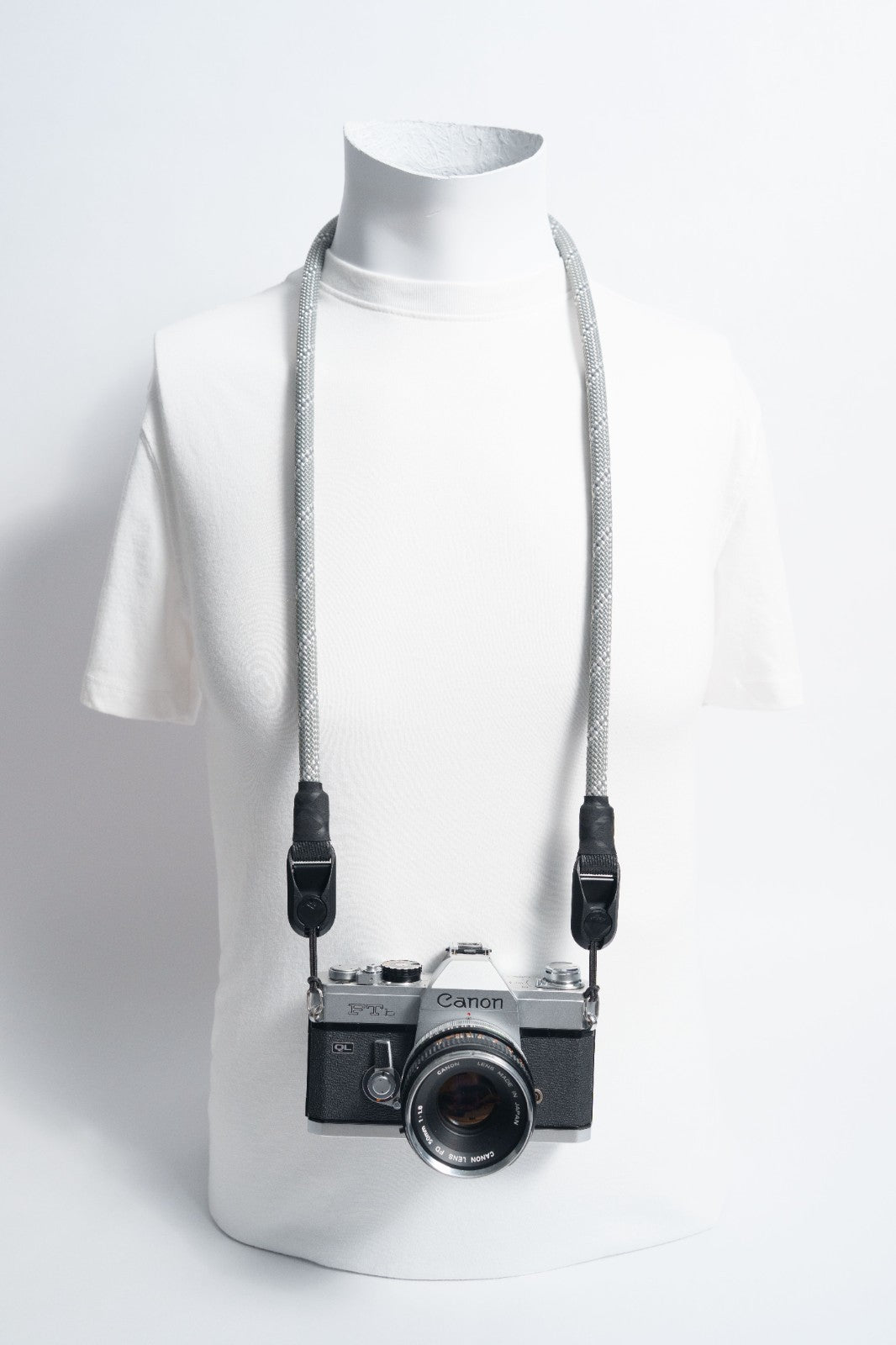 Grey Climbing Rope Camera Strap 42", Neck or Wrist + Peak Design Anchors