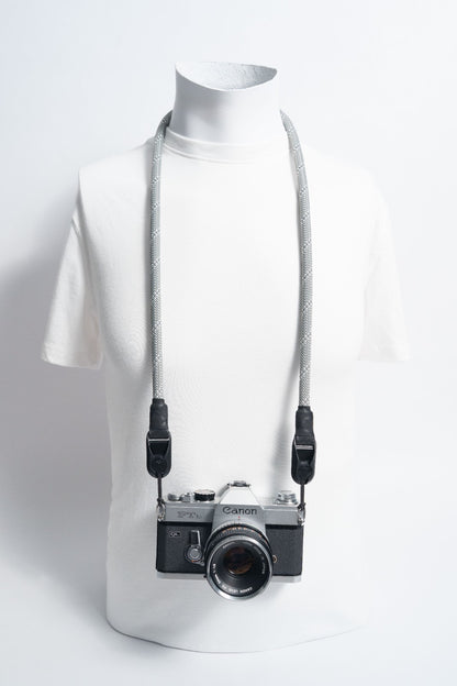 Grey Climbing Rope Camera Strap 42", Neck or Wrist + Peak Design Anchors