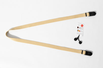 Khaki Cotton Canvas Camera Strap, 42" x 3/4" + Black Peak Design Anchors