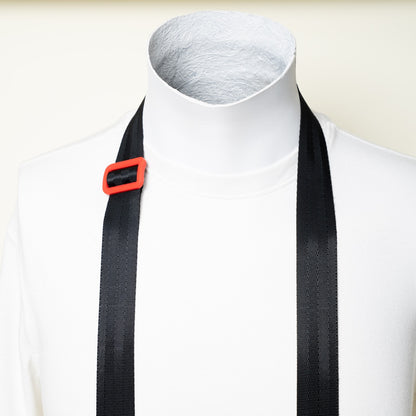 Black Nylon Camera Strap 1.25" with Color Tri-Glide + Peak Design Anchors