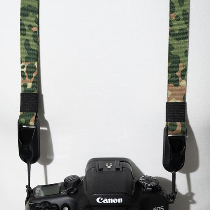 Green Camo Dual Adjustable Camera Strap 35-50", Accessory Mount + Peak Design Anchors