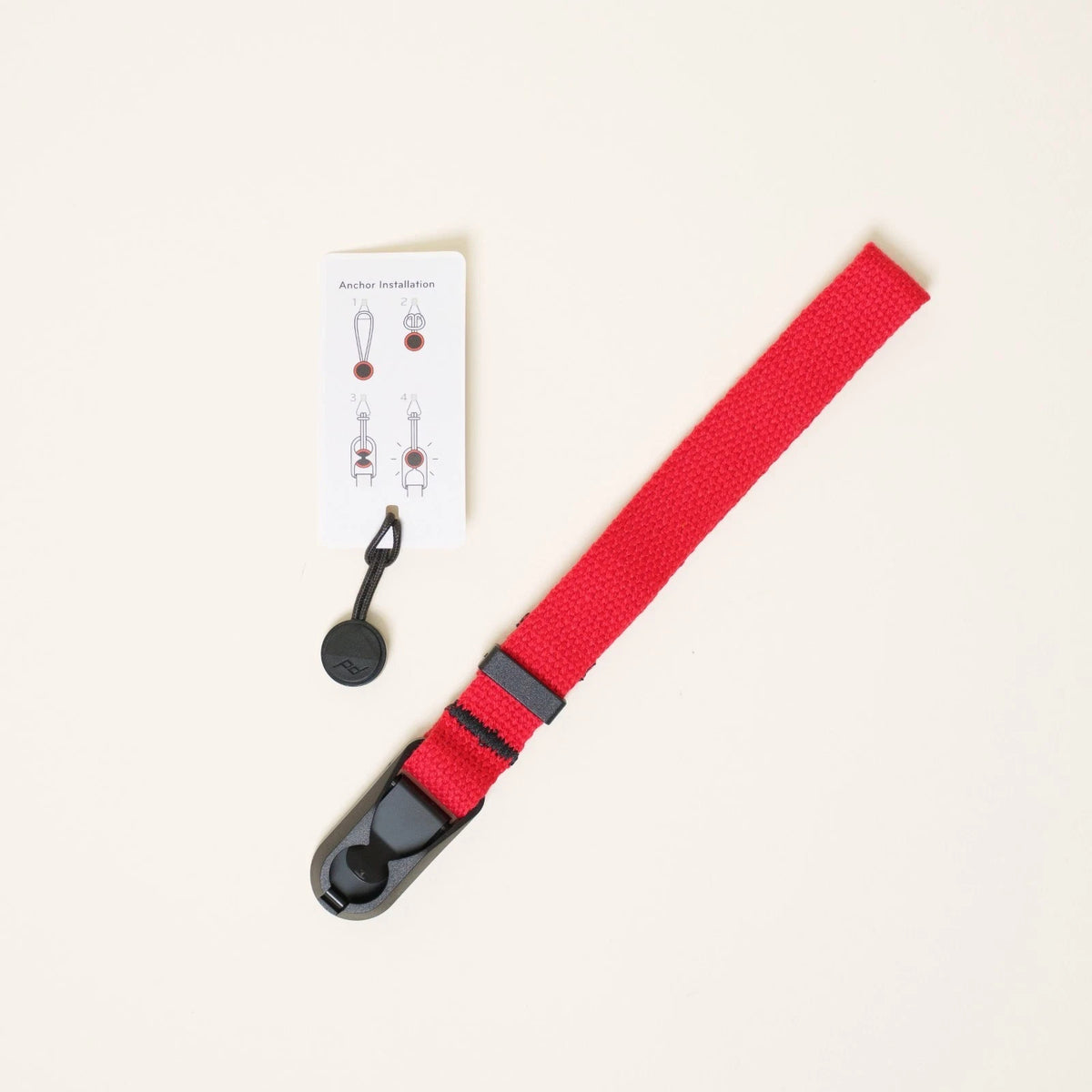 Cotton Camera Strap, Black, Red or Yellow, Neck 28-52" or Wrist + Peak Design Anchors