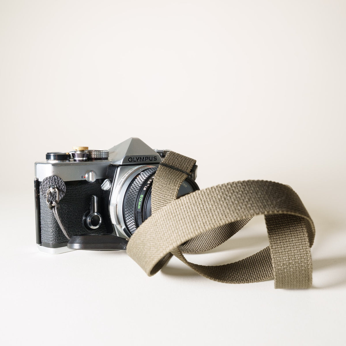 Olive Green Nylon Camera Strap 40" x 3/4" + Peak Design Anchors