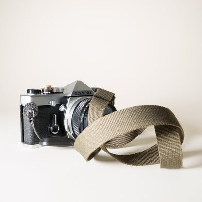 Olive Green Nylon Camera Strap 40" x 3/4" + Peak Design Anchors