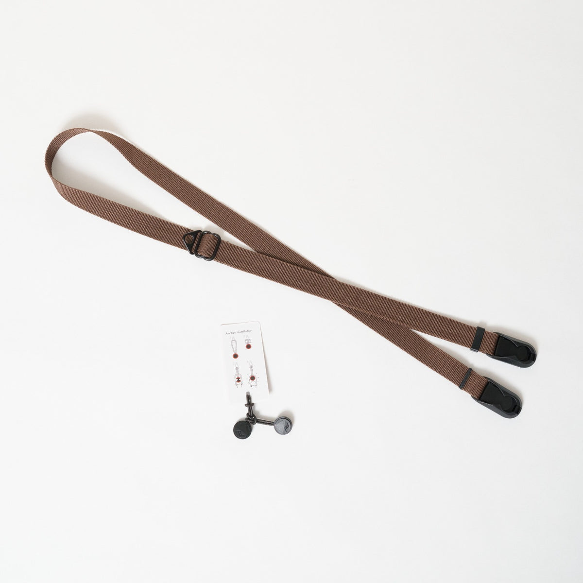 Brown Nylon Camera Strap, Neck, Lanyard or Wrist + Peak Design Anchors
