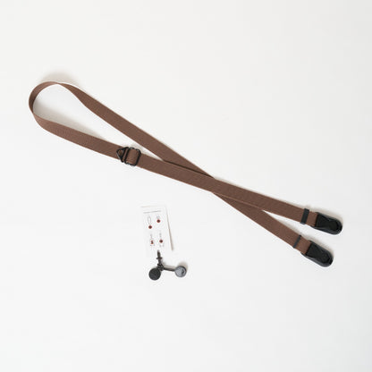 Brown Nylon Camera Strap, Neck, Lanyard or Wrist + Peak Design Anchors