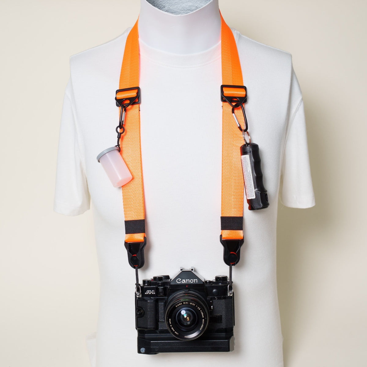 Premium Dual Adjustable Camera Strap 32-50", Tangerine or Purple + Peak Design Anchors