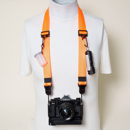 Premium Dual Adjustable Camera Strap 32-50", Tangerine or Purple + Peak Design Anchors