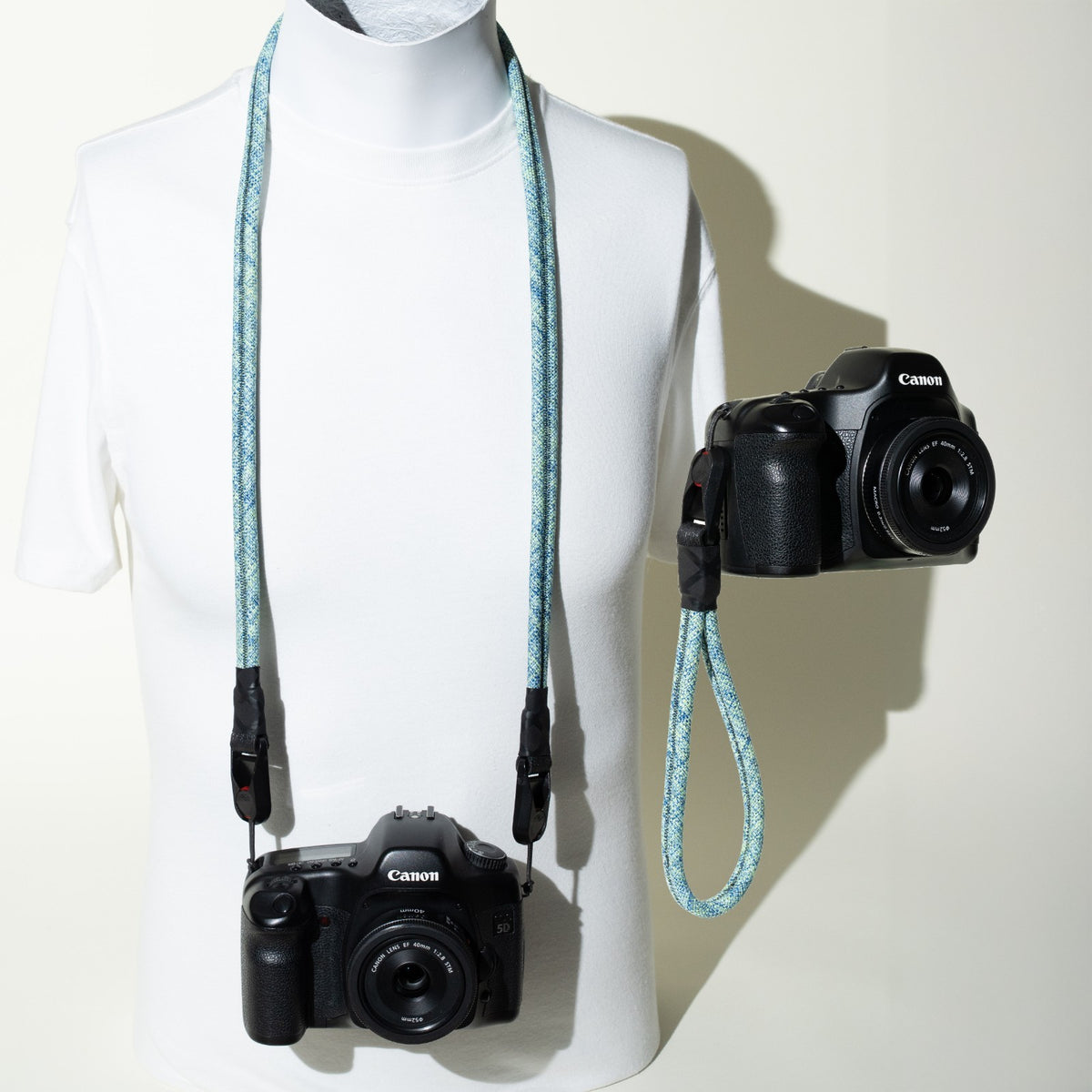 Glacier Blue & Teal Rope Camera Strap, Neck or Wrist + Peak Design Anchors
