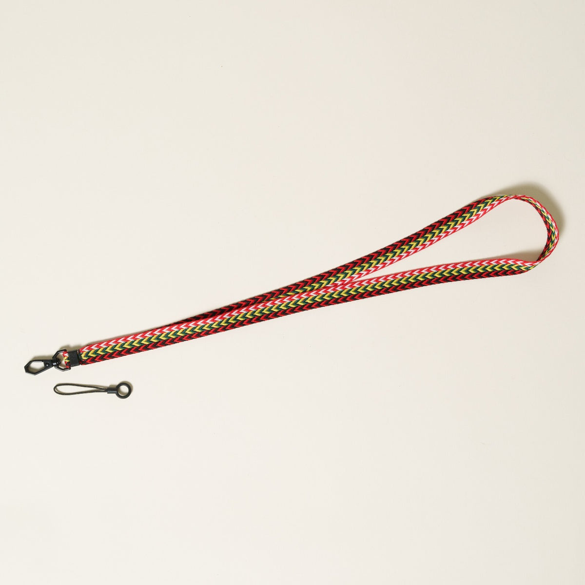 Retro 80s Single Point Camera Lanyard, 34" Red, Green & White Stripes