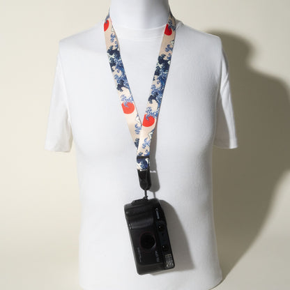 Japanese Print Camera Lanyard, Great Wave, Dragon or Anime, 1" x 38" + Peak Design Anchor