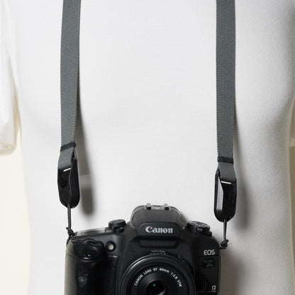 Grey Slim Minimalist Camera Neck Strap 42" x 3/4" + Peak Design Anchors