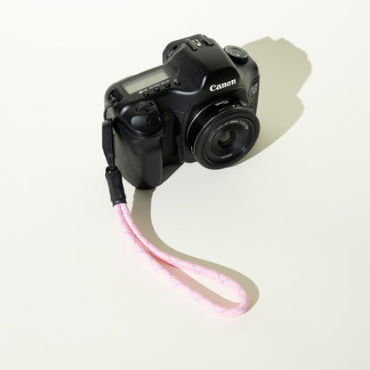 Pink or Black & White Rope Camera Strap, Neck 40" or Wrist + Peak Design Anchors