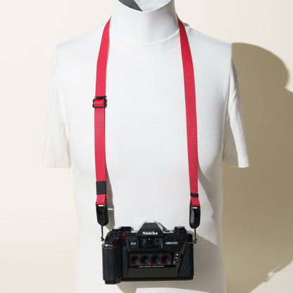 Red Diamond Pattern Camera Strap, Adjustable or Fixed + Peak Design Anchors