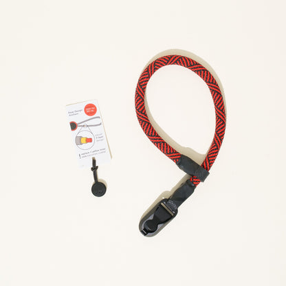 Red & Black Climbing Rope Camera Strap, Neck 40" or Wrist 14" + Peak Design Anchors