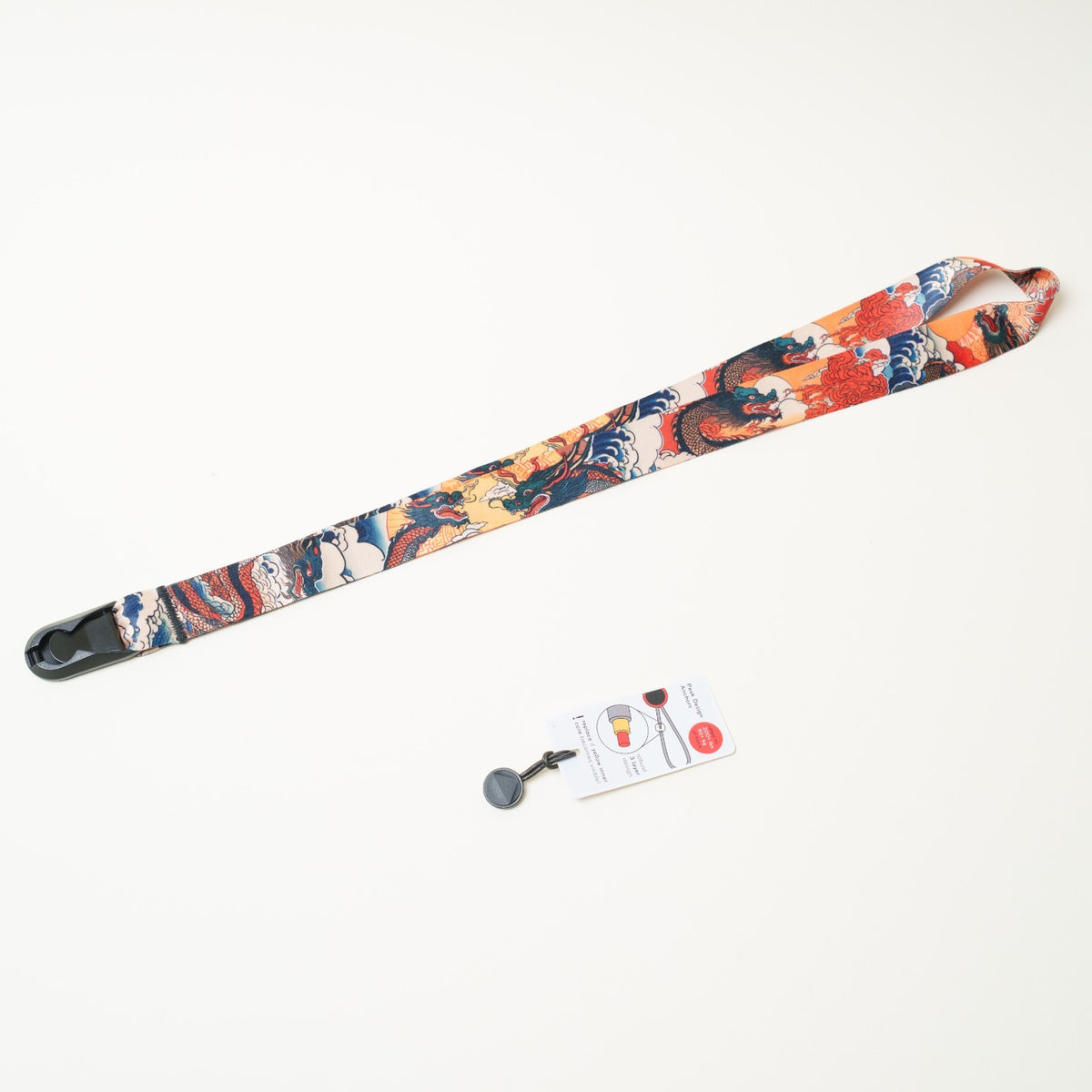 Japanese Print Camera Lanyard, Great Wave, Dragon or Anime, 1" x 38" + Peak Design Anchor