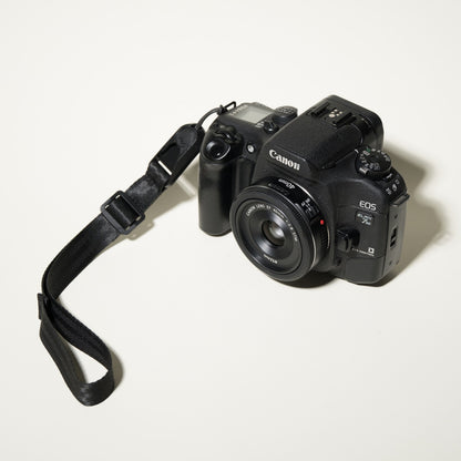 Black Seatbelt Nylon Camera Wrist Strap 16", Adjustable + Peak Design Anchor