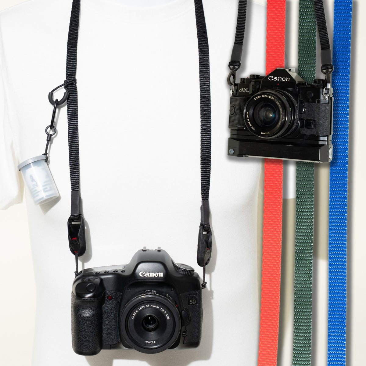 Slim Nylon Camera Strap 38" x 1/2", 4 Colors, Peak Design Anchors or Clasp Mounts