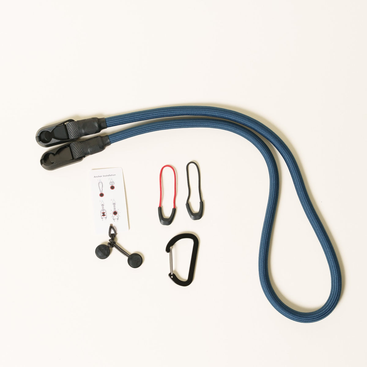 Climbing Rope Camera Strap, Red, Black or Blue, Neck 42" or Wrist + Peak Design Anchors
