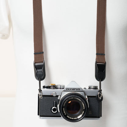 Brown Nylon Camera Strap, Neck, Lanyard or Wrist + Peak Design Anchors