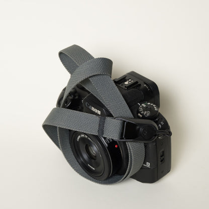 Grey Slim Minimalist Camera Neck Strap 42" x 3/4" + Peak Design Anchors