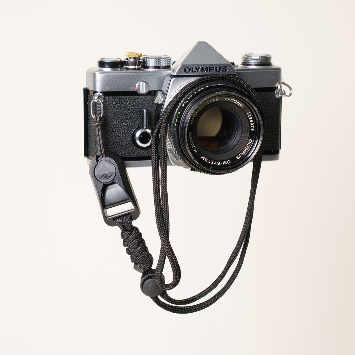 Black Braided Paracord Camera Wrist Strap 20" + Peak Design Anchor