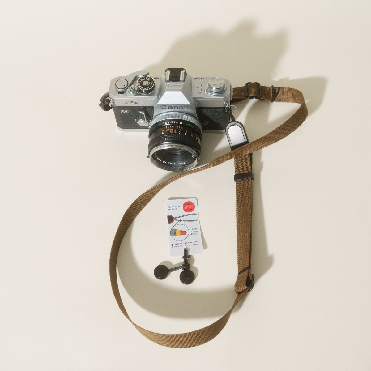 Coyote Copper Dual Adjustable Camera Strap 30-52", D-Ring + Peak Design Anchors