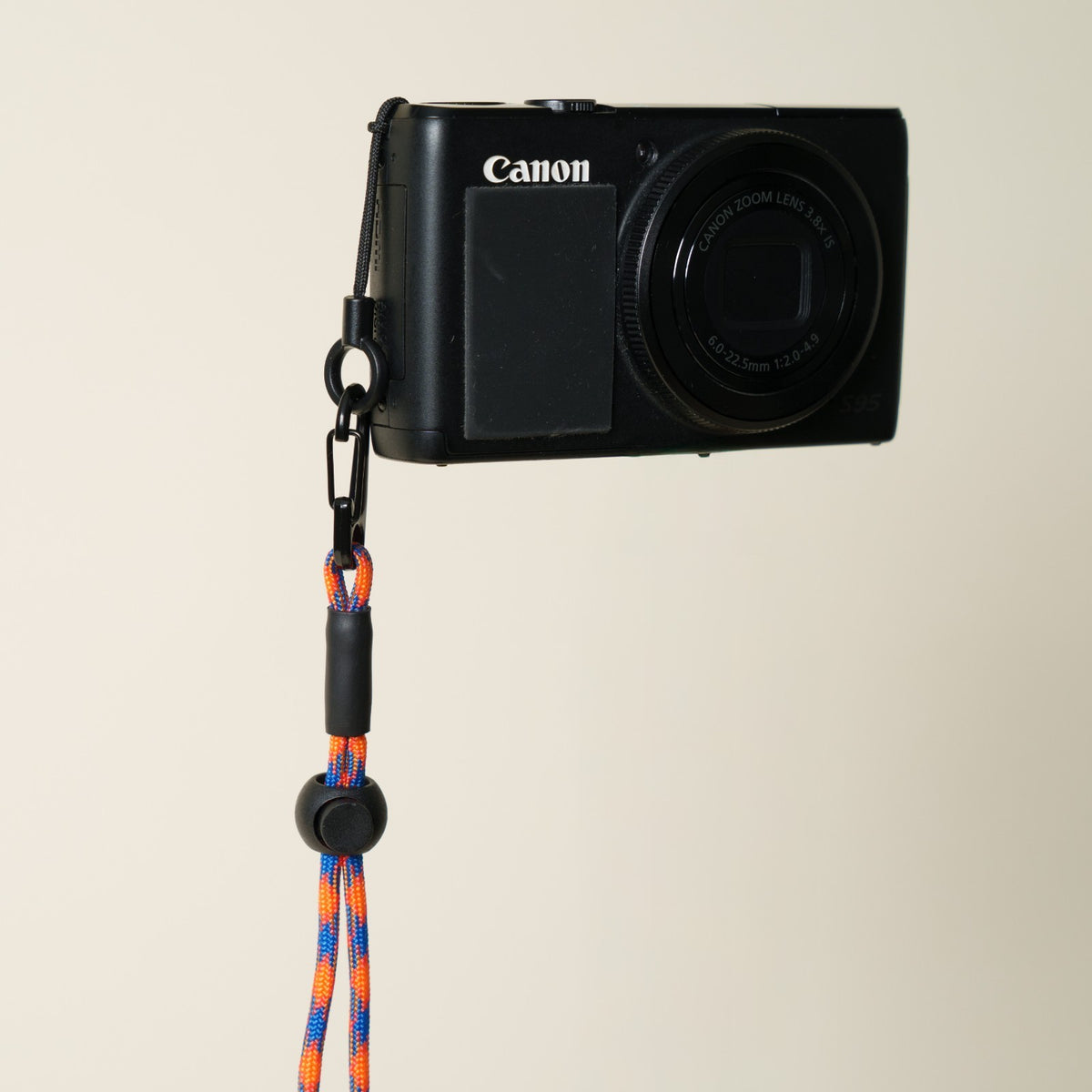 Blue & Orange Paracord Camera Strap, 38" Lanyard or 16" Wrist