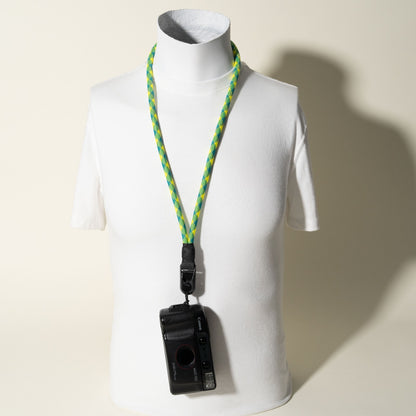 Green & Yellow Rope Camera Strap, 2-Point or Single-Point + Peak Design Anchors