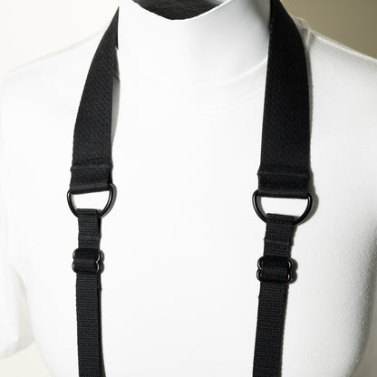 Vintage Style All Black Camera Strap 1.5", Adjustable 38-50" + Peak Design Anchors